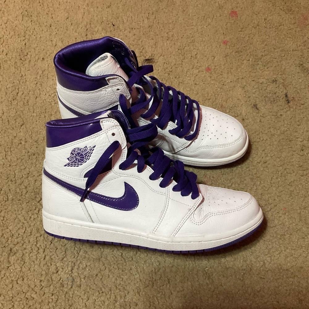 Purple and White Jordan 1s